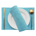 Khooti Jute Tablemats/Placemats Heat Resistant Set of 1 Piece + 1 Coaster, Table Mats for Dining Table, Kitchen, Coffee Table, Wedding Party | 12 x 18 inches / 30 cm x 45 cm | Teal Green Kafalo