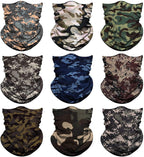KETKAR Sun UV Protection Face Cover Scarf Mask Neck Gaiter Breathable Windproof Bandana_Free Size(Pack Of 09)