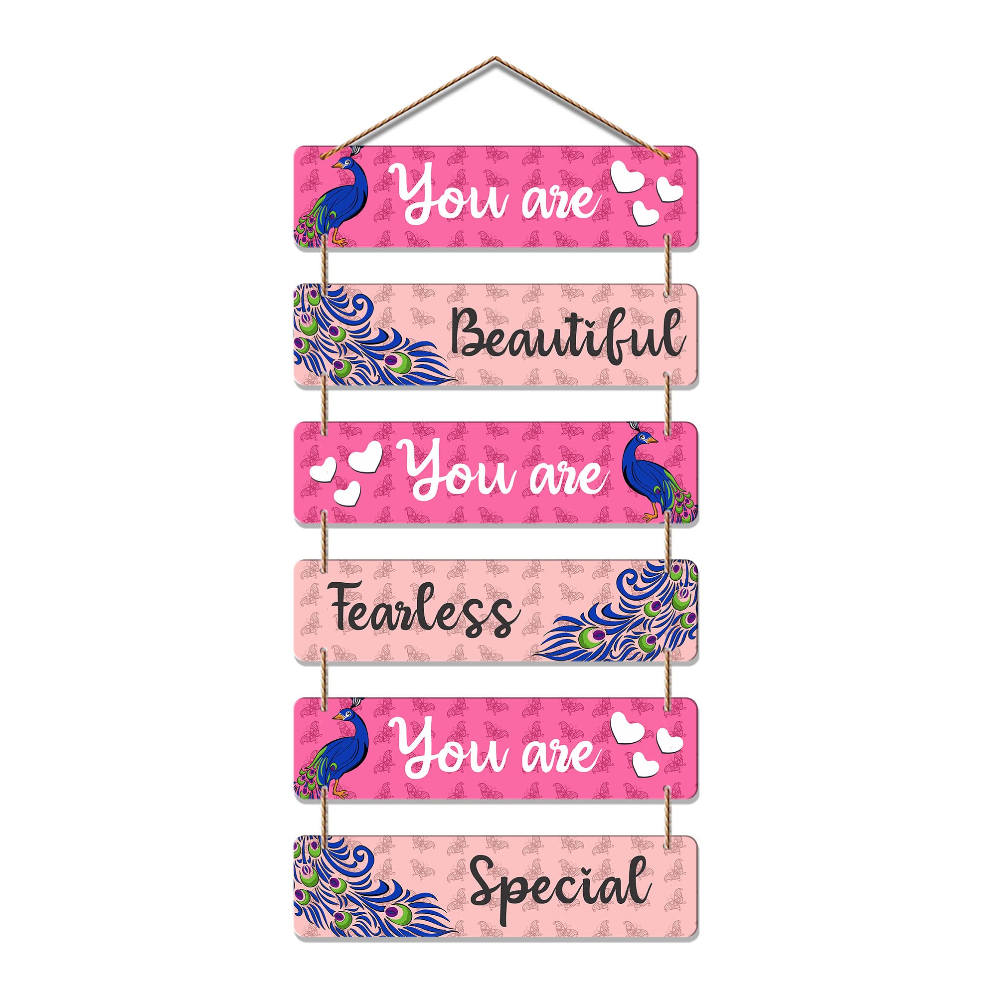 Artvibes You Are Beautiful You Are Fearless Decorative Wall Hanging Wooden Art | Quotes Decor Item | Wall Poster | Office Decor | Wall Art Print | Inspirational quotes | Gift Items (WH_3281N)