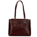 Richsign Leather Accessories Full-Grain Natural Leather Top-Handle Satchel Handbags & Shoulder Tote Bags For Women (Dimension- L-13 X H-10 X W- 5 Inch, Weight, 0.8kg / 800g (Coffee)