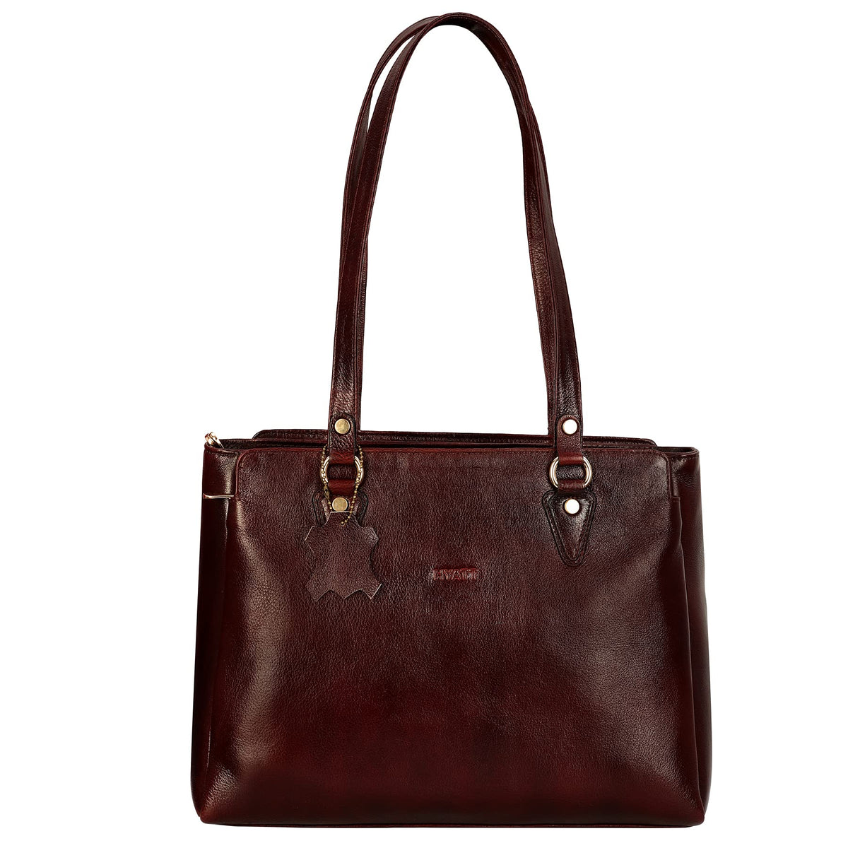 Richsign Leather Accessories Full-Grain Natural Leather Top-Handle Satchel Handbags & Shoulder Tote Bags For Women (Dimension- L-13 X H-10 X W- 5 Inch, Weight, 0.8kg / 800g (Coffee)