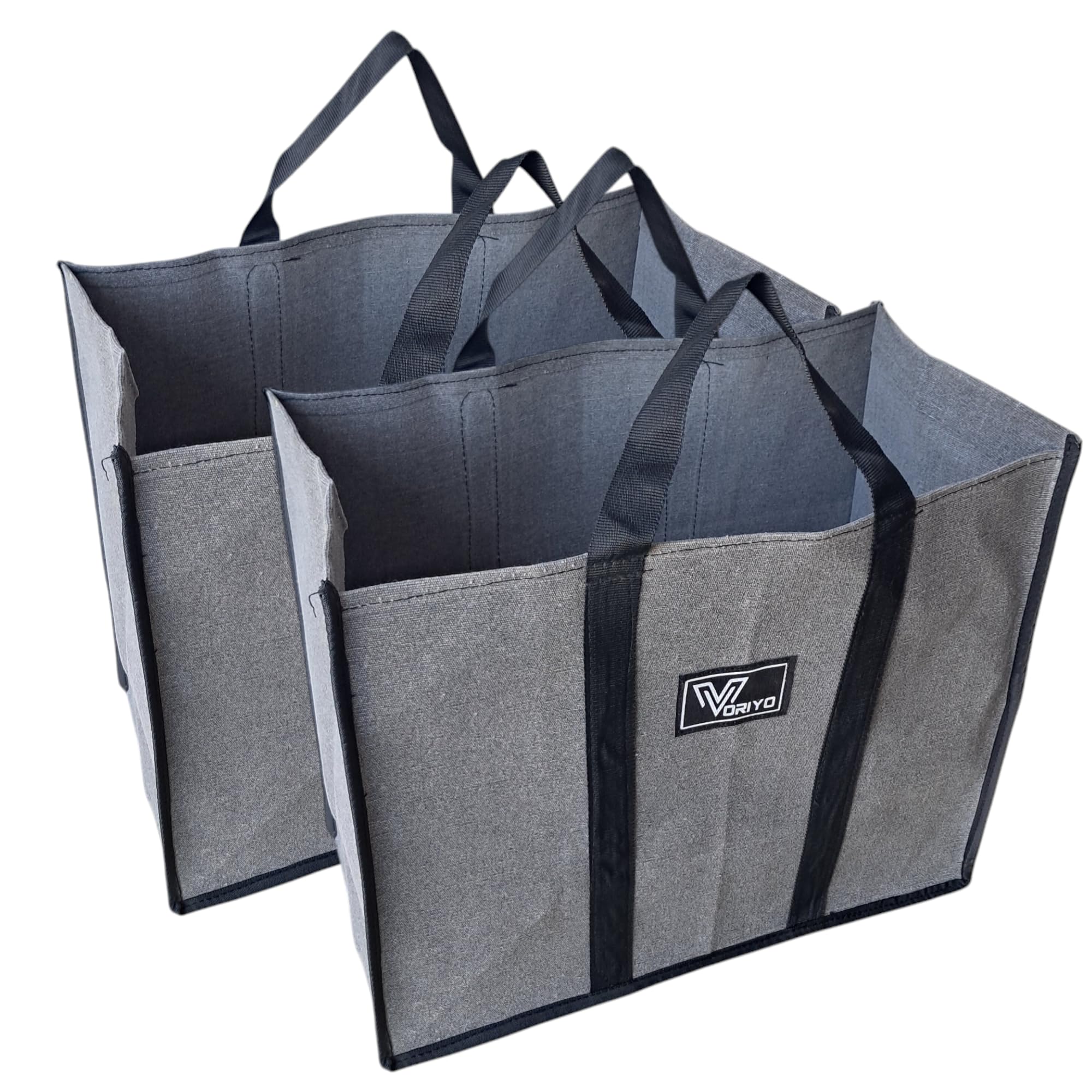 VORIYO Travel Shopping Grocery Tote Bag Foldable for Multipurpose Shopper Bag Eco Cotton Daily Use with Strong Handles (Pack Of 2) TV02SA