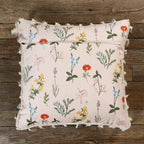 ishro home Premium Cushion Cover 16 inch x 16 inch | Set of 5 – Soft European Standard Fabric, Frill Design, Machine Washable | (5, Blooming Crane's-Bill, 16x16 Inch)