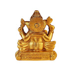 Svarup Brass Sitting Ganesha Idol in Gold Color Height 3.75 Inch Weight 0.8 Kg