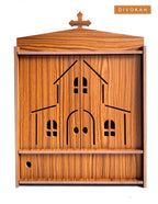 DIVOKAH Beautiful Wooden Christian Temple for Home/Christian Altar (8 Mm Plywood Thickness) (2DOR WDN Altar)