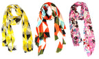 bratkrok WOMEN'S TRENDY FLORAL PRINTED RAYON SCARVES/STOLES MULTICOLOUR (PACK OF 3)