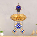 Artvibes Golden Seven Running Horses Evil Eye Wall Hanging for Home Decoration | Vastu Feng Shui Wealth Attraction Decor with Nazar Suraksha Protection for Living Room | Office | Gift Item (WH_85132N)