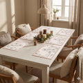Upaado Leather Dining Table Placemat with Vintage Design - Pack of 6 | Heat Resistant, Waterproof, Non-Slip Table Mat for Kitchen Dining Table, PU Leather Mat for Table Protection (Pastel Blush) Kafalo