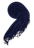 Chandwasia Linen Rayon Scarf for Men & Women | Lightweight Viscose Fabric Stole, Shawl & Wrap | Soft & Breathable | All-Season Summer & Winter Wear | For Neck Styling Travel Daily (Navy Blue)
