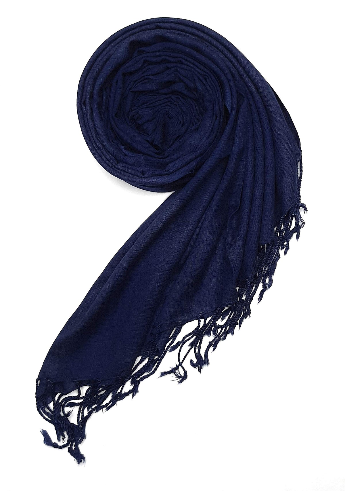 Chandwasia Linen Rayon Scarf for Men & Women | Lightweight Viscose Fabric Stole, Shawl & Wrap | Soft & Breathable | All-Season Summer & Winter Wear | For Neck Styling Travel Daily (Navy Blue)