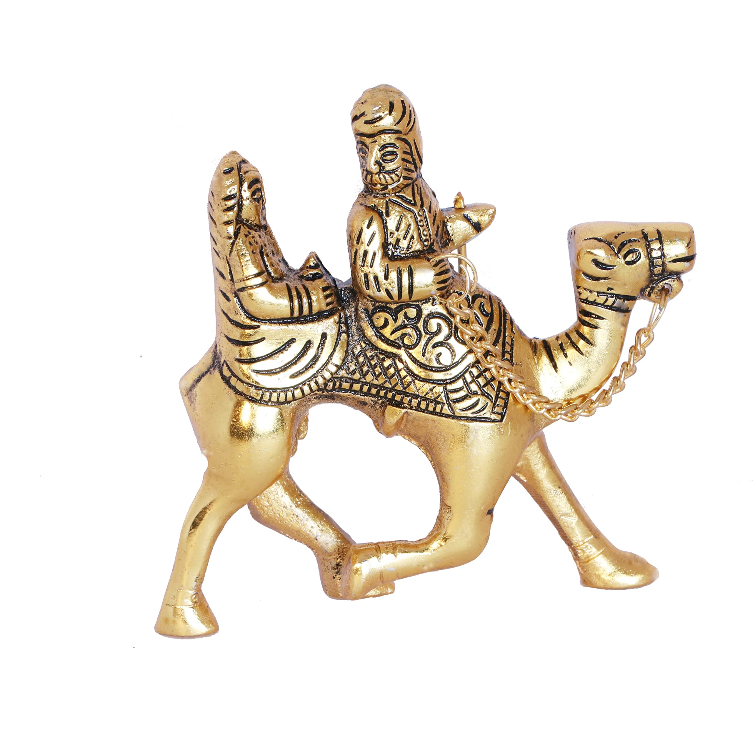 KridayKraft Rajasthani Couple Cultural Statue Sitting on Camel for Home Decoration showpiece Idol Dhola Maru - Romantic Couple of Rajasthan