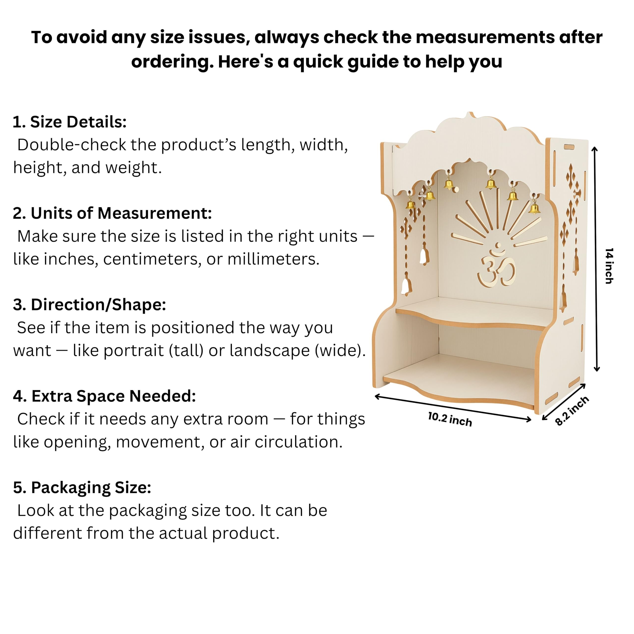 HOMEWEY DECOR Wooden Home Temple Handcrafted Support Heavy Idols Luxurious Finish Pooja Mandir for Home and Office Wall Mount for Room (Design3)