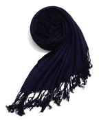Chandwasia Viscose Scarf Stole & Shawl | Travel Office Casual Styling For Girls Women Men Summer Winter Use | Navy Blue | Viscose Fabric | 28x72 Inches | Self Design Sent Randomly