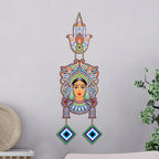 Artvibes Tribal Goddess Face Evil Eye Wall Hanging for Home Decor | Ethnic Indian Wall Art with Nazar Protection | Positive Energy Vastu Decorative Item for Living Room | Gift (WH_85150N)
