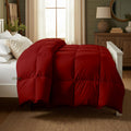 Day Care® Cloud Loom 500 GSM Filling Microfiber Comforter | Warm Winter Quilt Blanket Rajai | Soft, Breathable & Durable Bedding | 60x90 Single Bed - Burgundy Kafalo