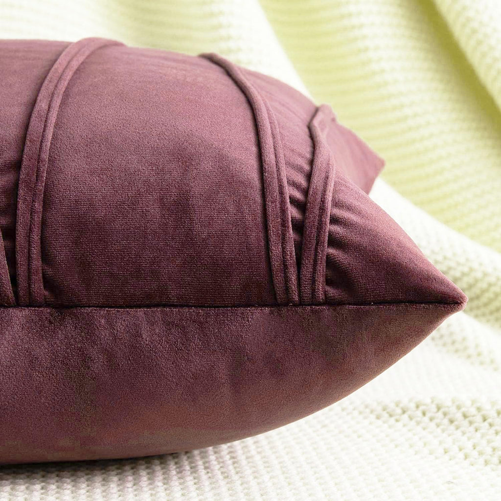 Khooti Velvet Striped Cushion Cover Pack of 1-30 x 30 / 76 x 76 cm | Jam | Soft Pillow Covers Cushion Case for Sofa Bedroom Livingroom Chair Car, Cushion Cover with Zig Zag Pattern