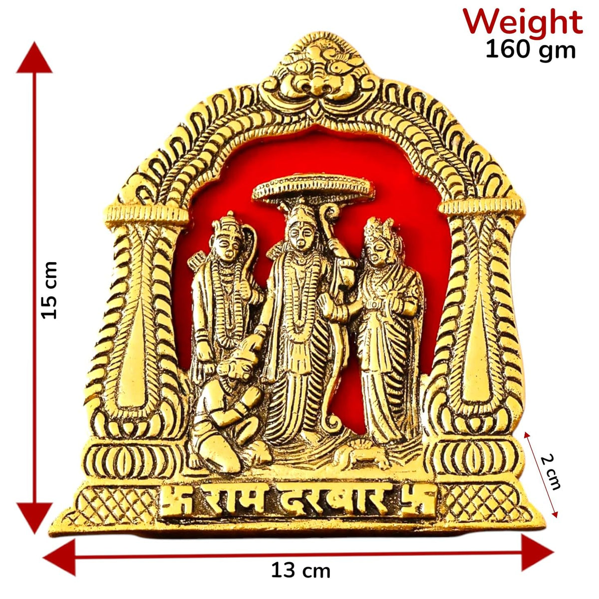 KridayKraft Metal Shri Ram Darbar Statue Murti Religious Idol for Wall Hanging and Table Top Office Décor Decorative Showpiece Figurines,Ram ji Sculpture for Decoration & Gifting Purpose