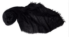 Iba & Isba Women's Plain Crinkled Scarves, Stoles, Hijab (76 x 36 inch) (Black)