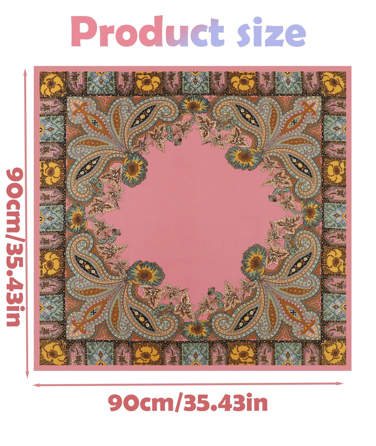 Scarf for Women Stylish, Bandanas for Women Exquisite and Beautiful Head Scarf Silk Scarf Comfy Silk-Feel Beach Headwraps Pillow Cover Gift for Pretty Casual Outings Date Night