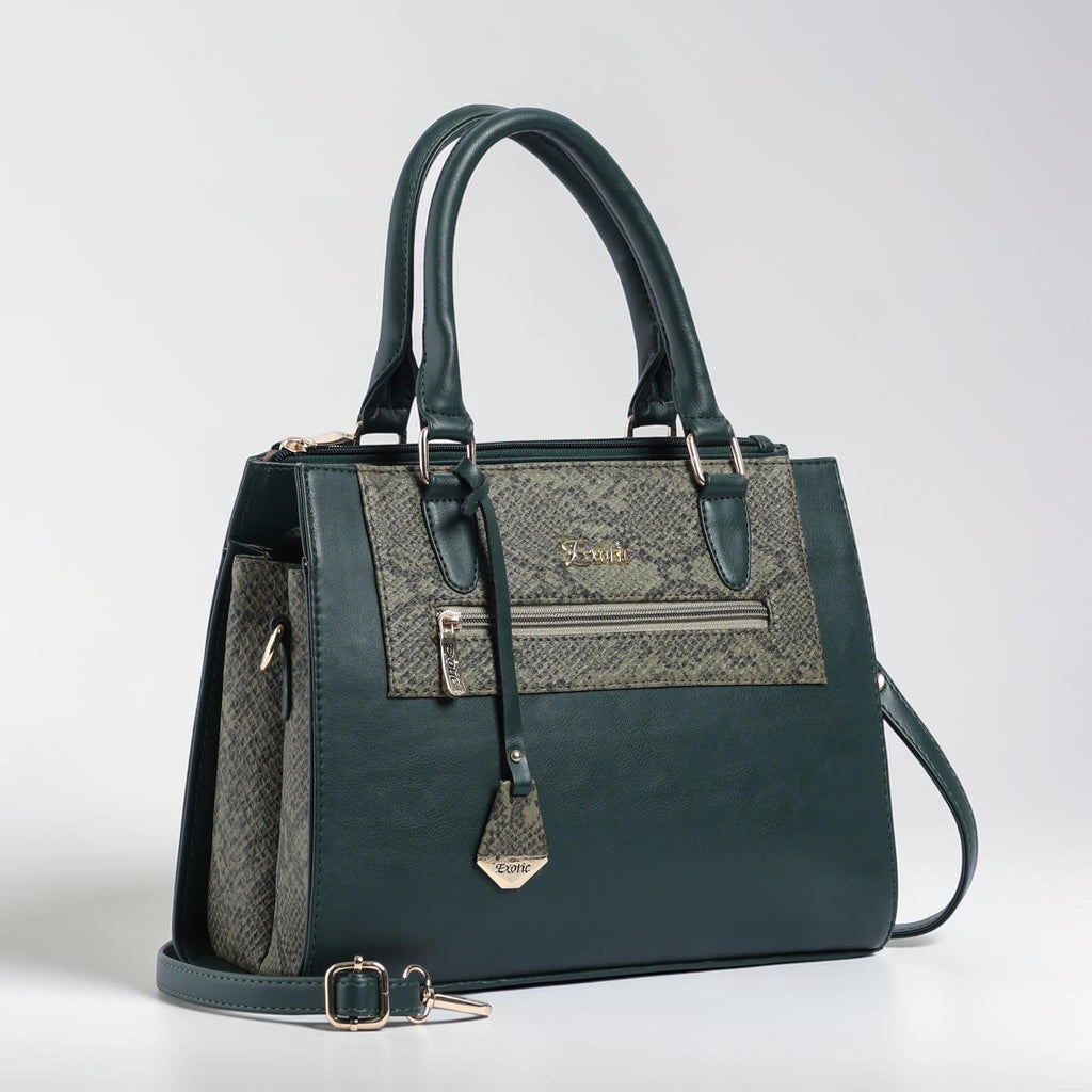 EXOTIC Urban Grace Handbag with Snake Print Panel