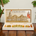 INTERNATIONAL GIFT Ram Mandir Pocket Temple | Rectangle Shaped Gold Plated Temple with Charan Paduka for Portable Worship, Spiritual Elegance, and Thoughtful Gifting