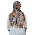 Switchon Scarf Hijab Rayon Printed fancy scarf for women Size Adjustable -Hook loop tape (Multi_Red)