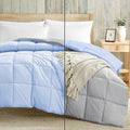 Luxury 100 GSM Summer Comforter Double Bed All Season AC Comforter/Blanket/Duvet Soft & Breathable Lightweight (90 X100 Inches) - Double Bed Comforter - Sky Blue/Silver Grey Color Kafalo