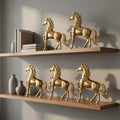 BEHOMA Metal Horse Figurine Showpiece Pack of, Gold - Pack of 5