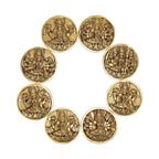 ARTVARKO Brass Ashtalakshmi Laxmi Set of 8 Pcs Ashta Lakshmi Wall Door Hanging Luxmi for Home Office Décor Gift (Each Idol 9x9 cm)