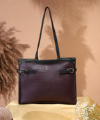 LEGAL BRIBE Stylish Buckle Tote Bag (Coffee Brown)