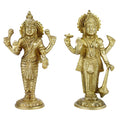ARTVARKO Brass Lord Bhagwan Vishnu Narayan Lakshmi Laxmi Statue Idol Murti for Office Home Decor Mandir Puja 7 Inches.
