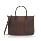 Lavie Luxe Women's Mono Raily Pro Monogram Print Tote Laptop Bag For Women | Tote Laptop Bag For Work | Ladies Purse | Stylish Shoulder Bag | Gift For Women, Maroon