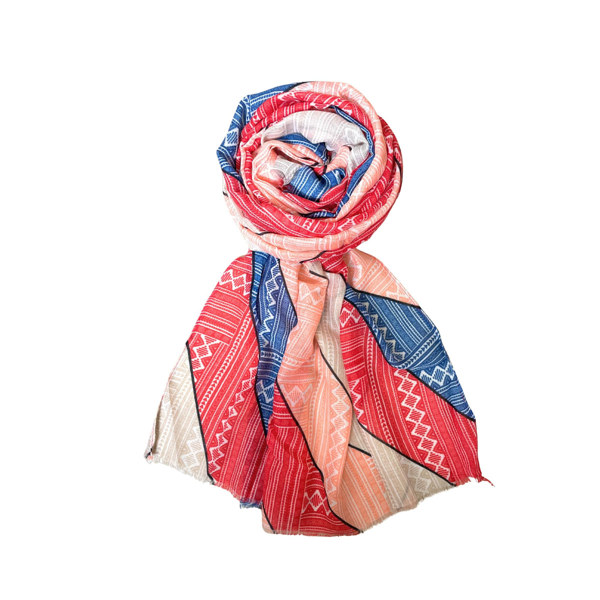 FAHABO Digital Print Mal Mal Cotton Scarf for Women – Soft, Lightweight Hijab, Head & Neck Wrap | Stylish Fashion Scarf (Glory Red, Space Blue, Coral Orange)