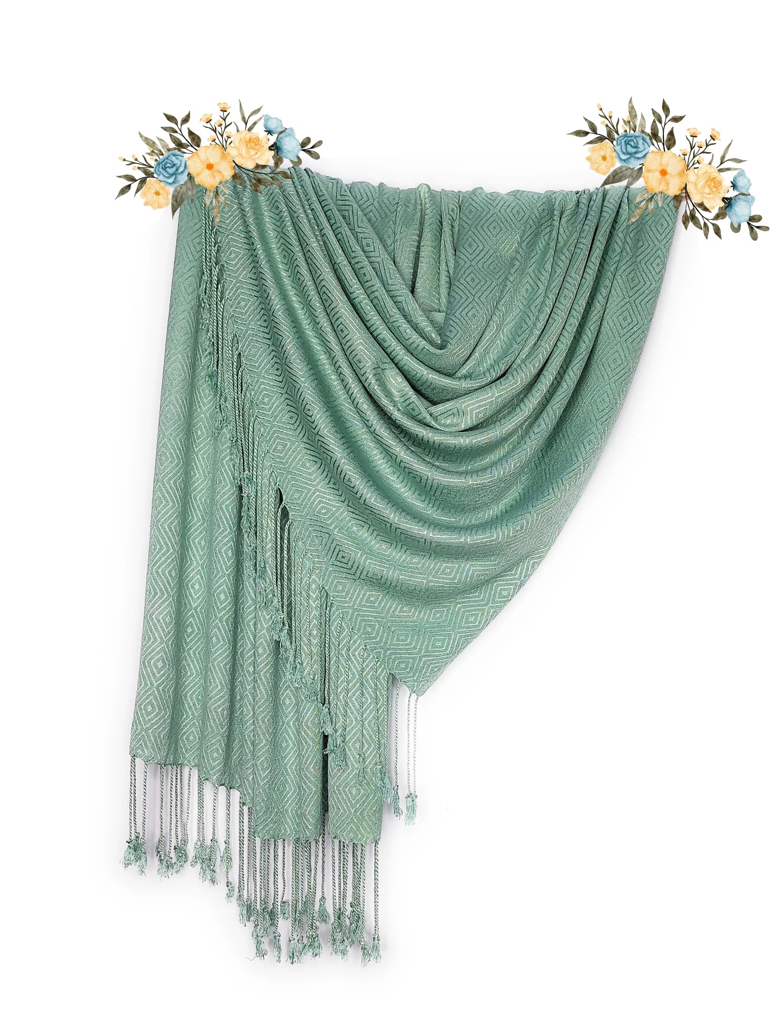 Chandwasia Soft Viscose Dobby Weave Stole and Shawl Lightweight Fashion Scarf for Girls Women and Men All Season Wear