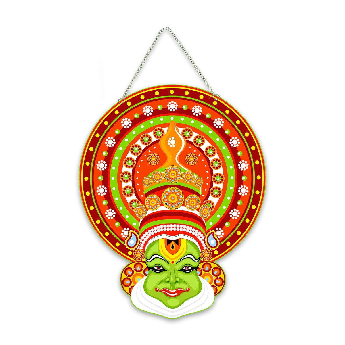 Artvibes Kathakali Cultural Dance Wooden Wall Hanging Art Item For Living Room | Traditional Artwork | Wall Art For Hall | Wall Poster | Graphic Art | Ethnic Wall Decor | Gift Items (WH_8607N)