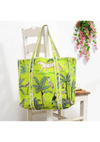 Yda fashion Quilted Cotton Tote Bag – Reusable Large Shopping Bag for Women & Men, Lightweight Eco-Friendly Grocery Tote with Printed Design, Shoulder Bag for Travel, Beach & Daily Use