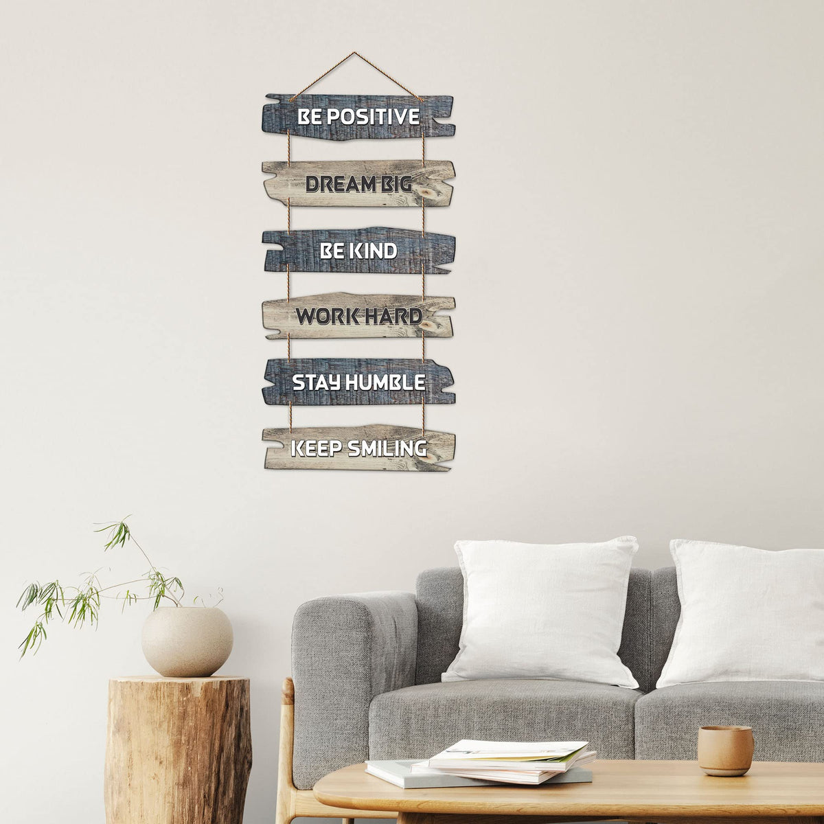 Artvibes Be Positive Quote Decorative Wall Hanging Wooden Art | Quotes Decor Item | Wall Poster | Office Wall Decoration Items | Wall Art Print | Inspirational quotes | Gift Items (WH_3231NN)