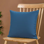 Yellow Weaves Cotton Canvas Decorative Cushion Covers, (16 X 16 Inches), Set of 3, Denim Blue