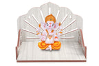 VJ SONS Art and Craft Wooden Temple Beautiful Plywood Mandir Pooja Room Home Decor Office OR Home Temple (White)