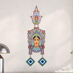 Artvibes Tribal Goddess Face Evil Eye Wall Hanging for Home Decor | Ethnic Indian Wall Art with Nazar Protection | Positive Energy Vastu Decorative Item for Living Room | Gift (WH_85150N)