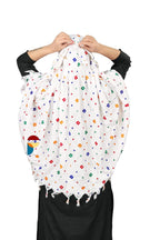 PRACHARAN Cotton Innovative Stylish Big Square Printed Pattern Fancy Scarf With Sun Protection Cover Face Cotton Driving Scarf for Women's and Girls