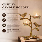 BEHOMA Metal Romantic Love Birds Tree Candle Valentine’s Day, Gold