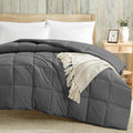 Luxury 100 GSM Summer Comforter Single Bed All Season AC Comforter/Blanket/Duvet Soft & Breathable Lightweight (60 X 90 Inches) - Single Bed Comforter - Dark Grey Color Kafalo