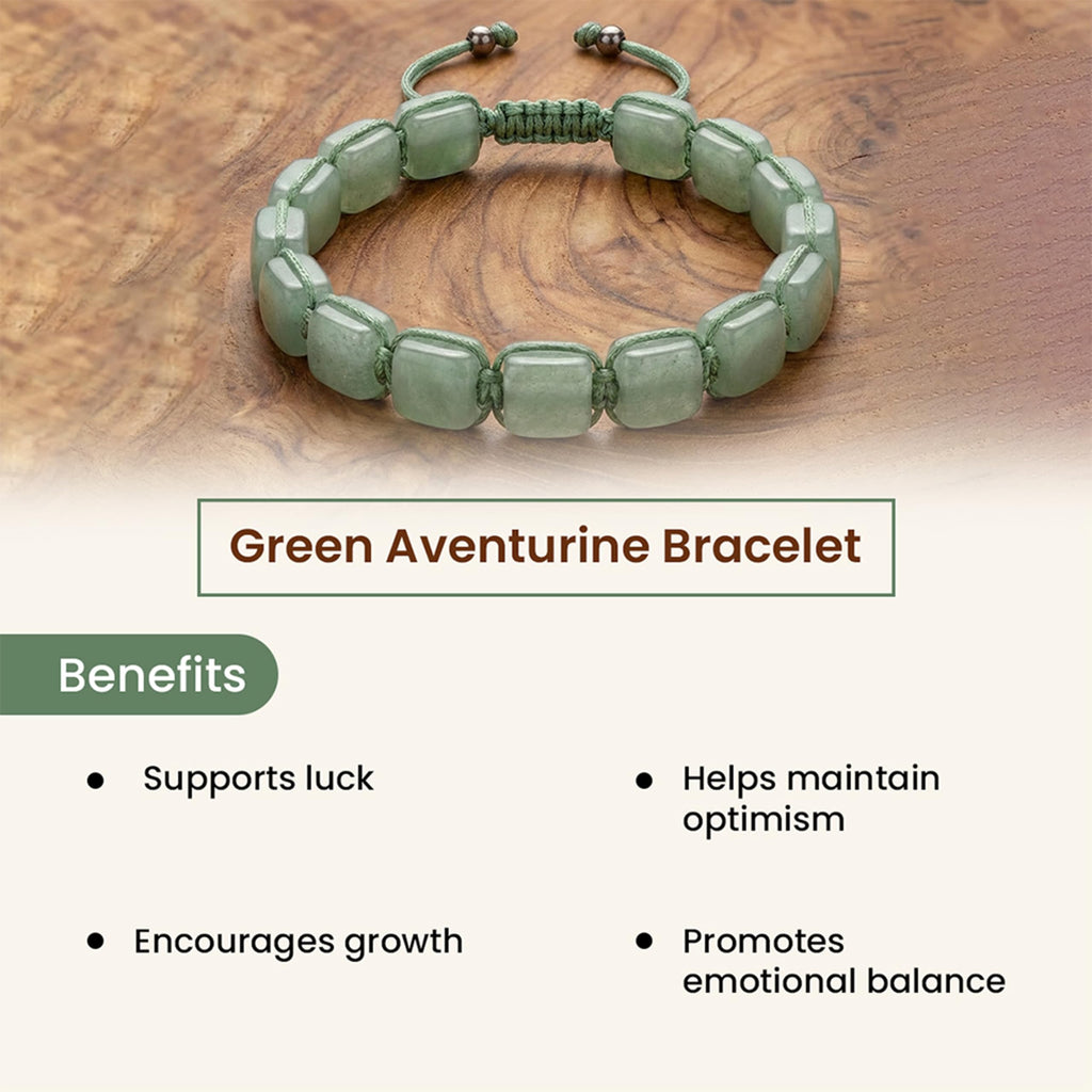 LIFE CHANGING ASTRO Green Aventurine Bracelet by Acharya Lavbhushan Ji | Natural Stone Beaded Bracelet for Luck, Growth & Positive Energy | Unisex Stretch Bracelet