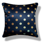 Vendola Decorative Satin Sofa Cushion Covers Set of 5, 16 inch x 16 inch, Sofa Cushion Pillow Cover, Black and Gold Colour, Raven Design, Zipper Closure (Raven, 16X16 Inches)