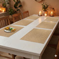 YELONA Placemats Set of 6, Heat-Resistant Woven Vinyl Table Mats, Non-Slip & Washable Dining Tablemats for Kitchen & Dinner Decor, Wood Brown (45cm x 30cm) Kafalo