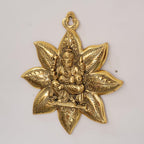 KridayKraft Metal Ganesha Wall Hanging, Golden Finish, Star Shaped Decorative, 30 cm Height, 26 cm Width, 550 GM