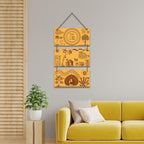 Artvibes Ancient Village Warli Art Decorative Wall Hanging Ornaments | Wall Sculpture | Signs & Plaques | Modern Decor Artwork | Wall Art Print | Handcrafted Art | Unique Gift Items (WH_9457N)