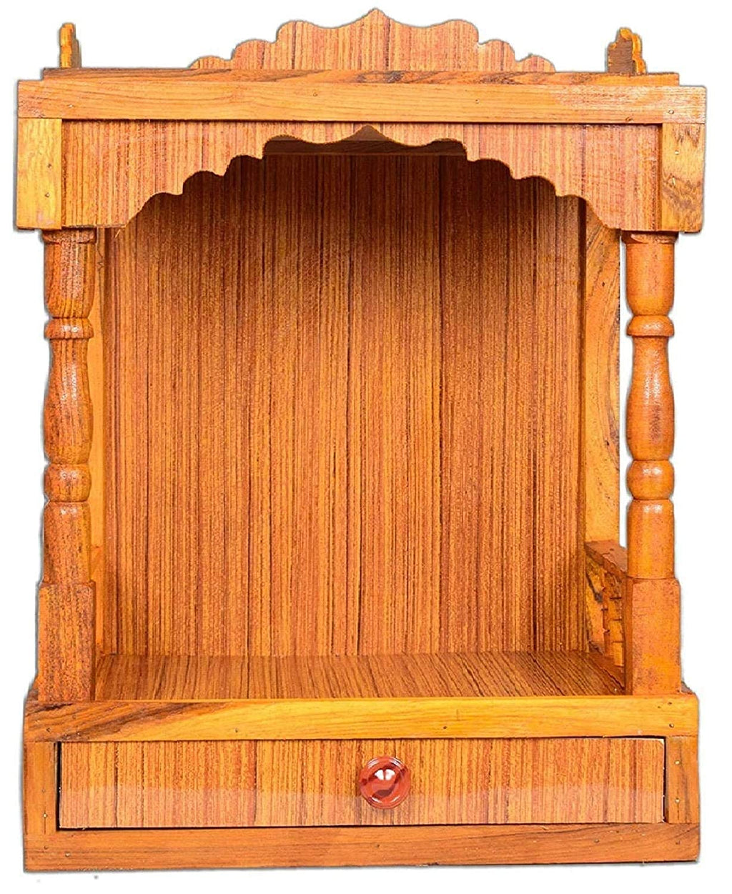 ANCHARA Wooden Plywood Mandir for Pooja Home Decoration Beautiful Temple (Hight 52 X 40 X 25 CM) White