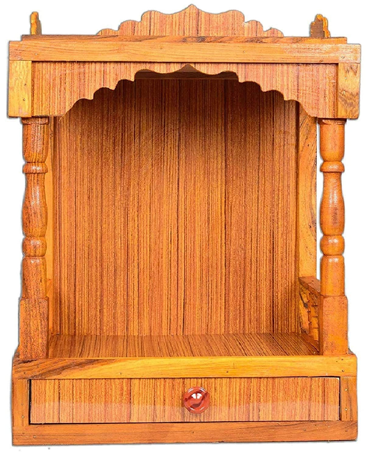 ANCHARA Wooden Plywood Mandir for Pooja Home Decoration Beautiful Temple (Hight 52 X 40 X 25 CM) White